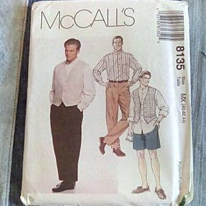 McCall's Men's Shirt vest pants shorts 40-42-44